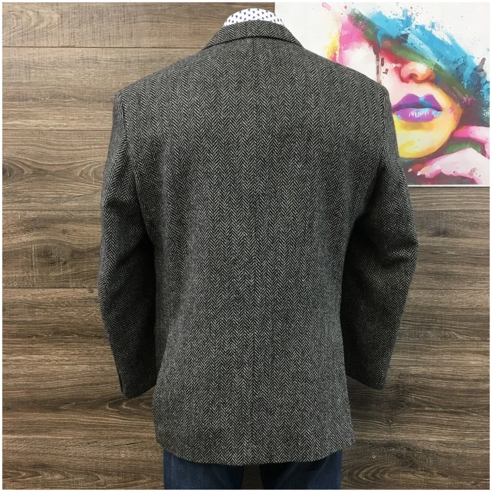 IBIZA Mens Tweed Blazer Sport Coat Casual‎ Jacket Size 44R Classic Wool Suit